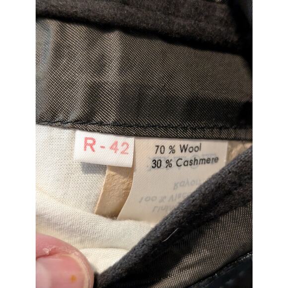 Lanzetti Army Green Cashmere & Wool Blend Lined Men's Sports Coat Size 42R - Picture 8 of 10